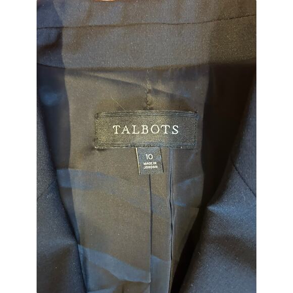 TALBOTS Black 3 Button Corpcore Wool Stretch Business Casual Blazer Size 10 - Picture 5 of 7